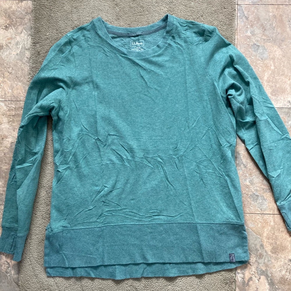 L.L. Bean Women's Teal Crew Neck Sweater